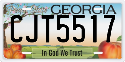GA license plate CJT5517