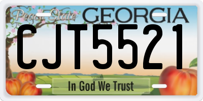 GA license plate CJT5521