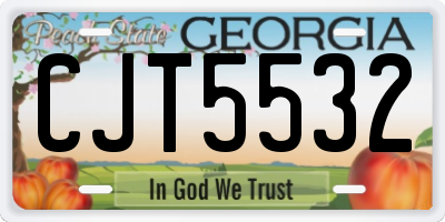 GA license plate CJT5532