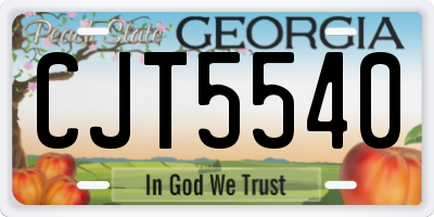 GA license plate CJT5540