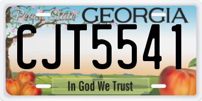 GA license plate CJT5541