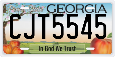 GA license plate CJT5545