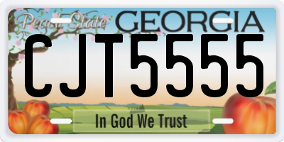 GA license plate CJT5555