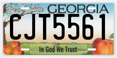 GA license plate CJT5561