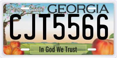 GA license plate CJT5566