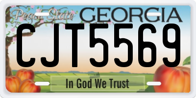 GA license plate CJT5569