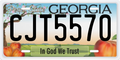 GA license plate CJT5570