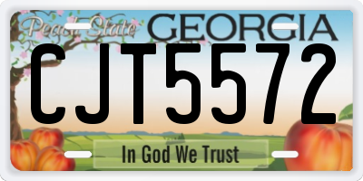 GA license plate CJT5572