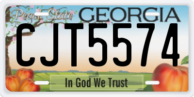 GA license plate CJT5574