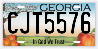 GA license plate CJT5576