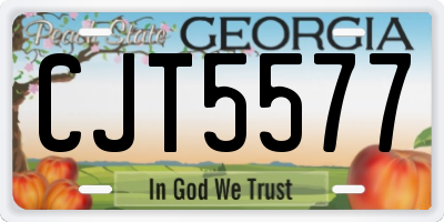 GA license plate CJT5577