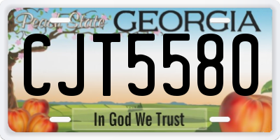 GA license plate CJT5580