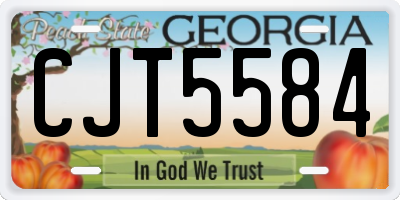 GA license plate CJT5584