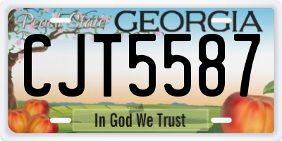 GA license plate CJT5587