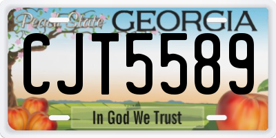 GA license plate CJT5589