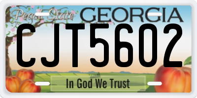 GA license plate CJT5602
