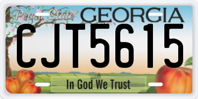 GA license plate CJT5615