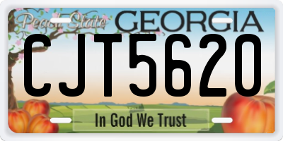 GA license plate CJT5620