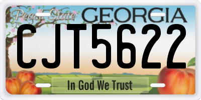 GA license plate CJT5622