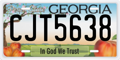 GA license plate CJT5638