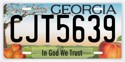 GA license plate CJT5639