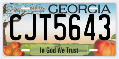 GA license plate CJT5643