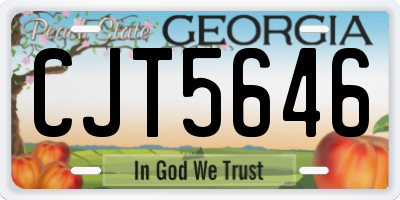 GA license plate CJT5646