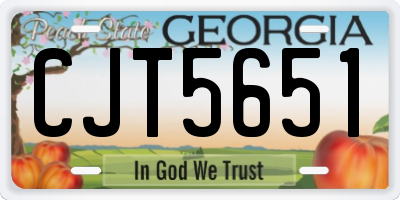 GA license plate CJT5651