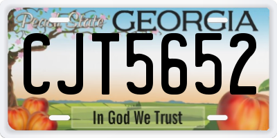 GA license plate CJT5652