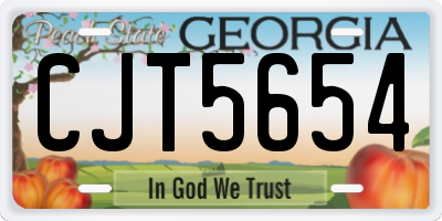 GA license plate CJT5654