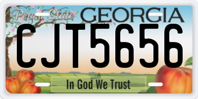 GA license plate CJT5656