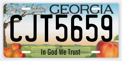GA license plate CJT5659