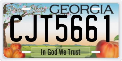 GA license plate CJT5661