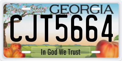 GA license plate CJT5664