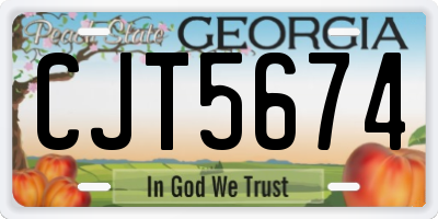 GA license plate CJT5674