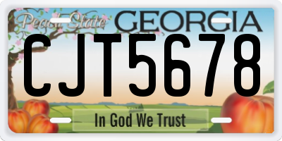 GA license plate CJT5678