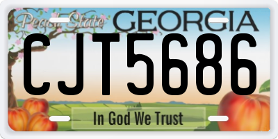 GA license plate CJT5686