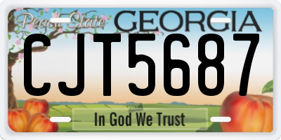 GA license plate CJT5687