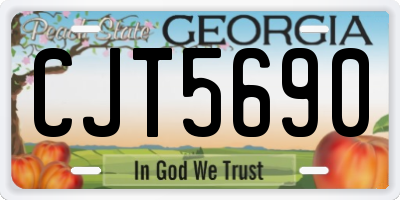 GA license plate CJT5690