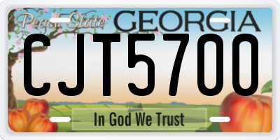 GA license plate CJT5700
