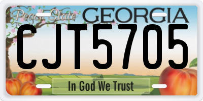 GA license plate CJT5705