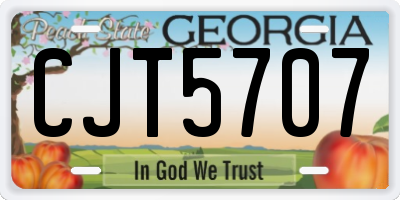 GA license plate CJT5707