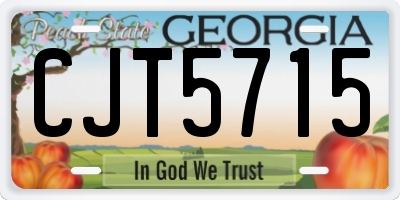 GA license plate CJT5715