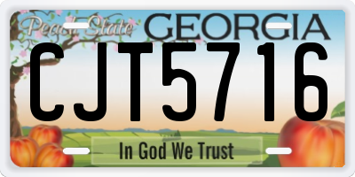 GA license plate CJT5716
