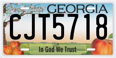 GA license plate CJT5718