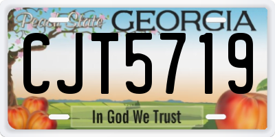 GA license plate CJT5719
