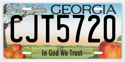 GA license plate CJT5720