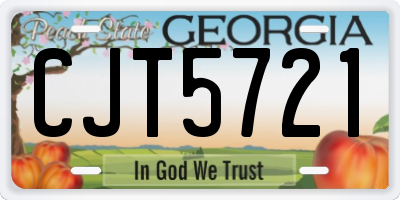 GA license plate CJT5721