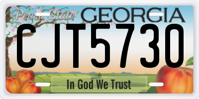 GA license plate CJT5730