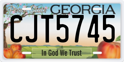 GA license plate CJT5745